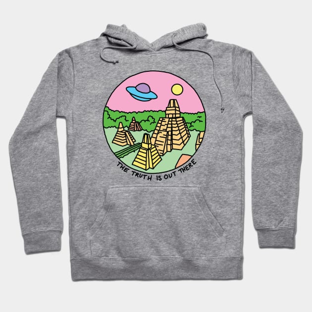 The Truth Is Out There X-files Alien UFO Mayan Print Hoodie by bigkidult